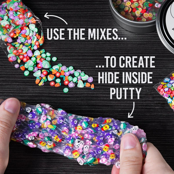 Craft your own Hide-Inside-style putty with this DIY kit—a fun fidget toy that challenges you to discover hidden charms among the mix.