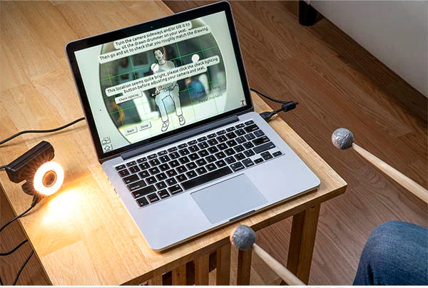 Once seated in front of the camera, a quick calibration with the computer will get you up and running.