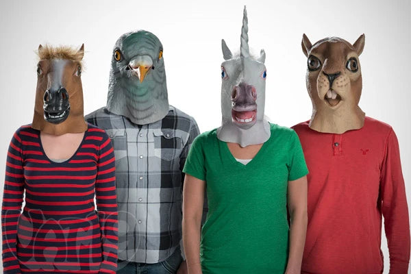 Our Decidedly Creepy Animal Head Masks are available in a variety of styles.