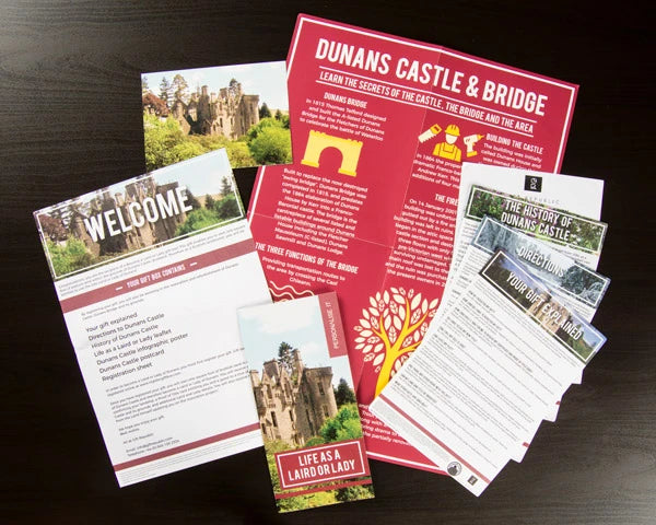 The gift box includes everything necessary for the recipient to register their plot in the Dunans Estate.