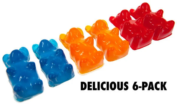 Big Gummy Bears are packed in sets of six.