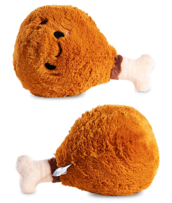 A plushie styled after a fried chicken drumstick.