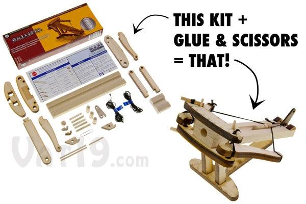 With the help of wood glue and a pair of scissors, you can construct your Ballista in a matter of hours.