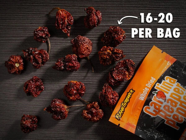 Each half-ounce bag includes 16-20 of these famously spicy peppers.