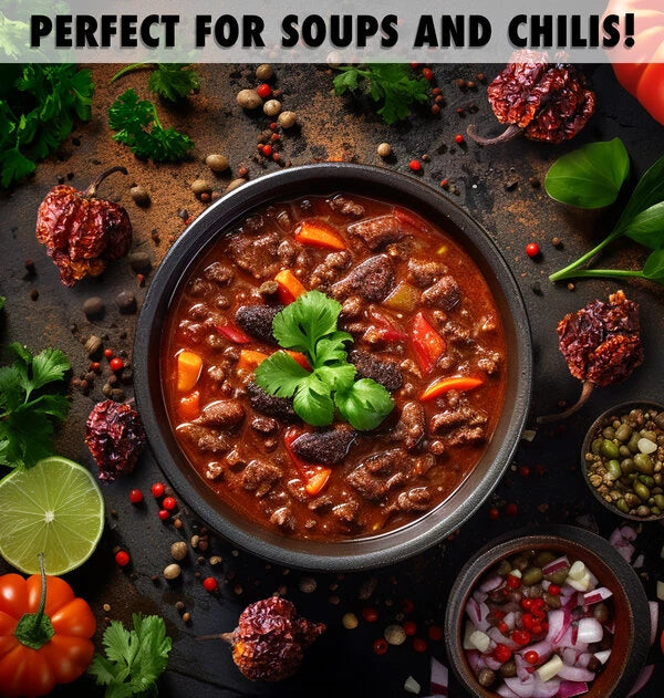 Add a firestorm of flavor to your soups and chilis. Or grind them into a powder to infuse your sauces, salsas, and marinades.