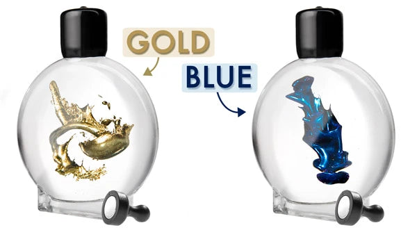 Colorful Ferrofluid is available in gold and blue.