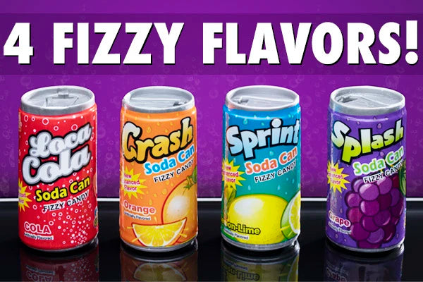 Each package contains six cans in a random assortment of four different flavors