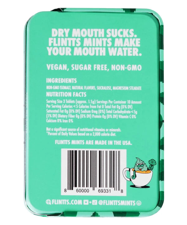 The salivating effects of Flintts make them an instant remedy for dry mouth (however it occurs).