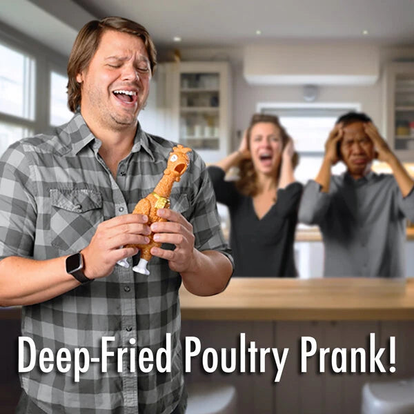 Endlessly irritate your friends with a poultry prank toy befitting only the Colonel.