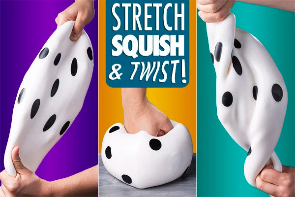 Stretch, Squish, and Twist the Giant Dice Stress Ball