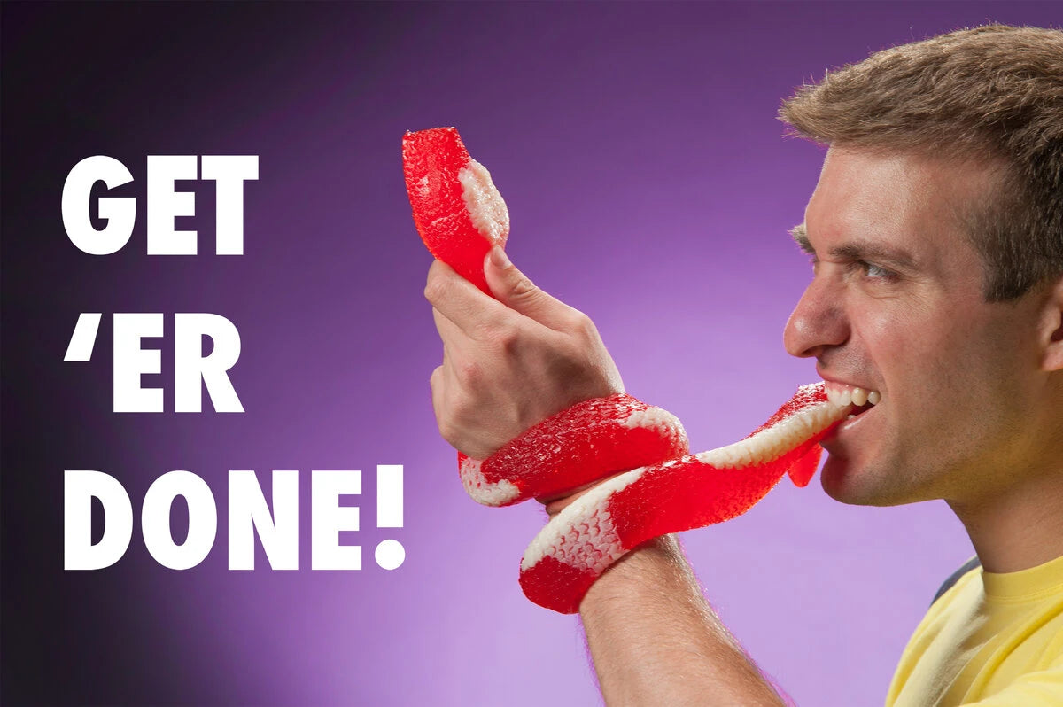 As ferocious as they may look, Giant Gummy Snakes taste delicious.