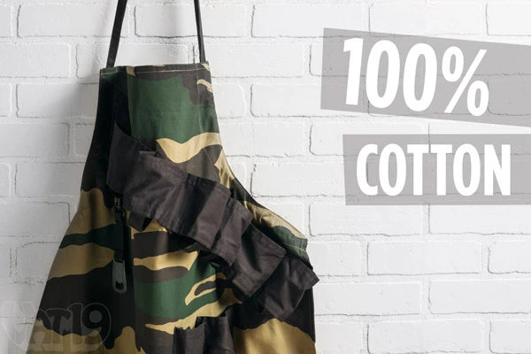 The Grill Sergeant is made from 100% cotton canvas.