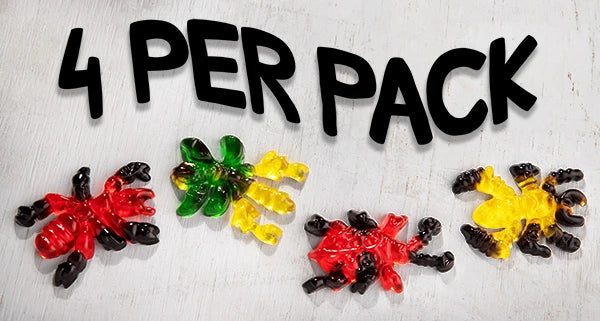 Each order includes four creepy gummy candies.