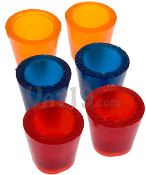 Gummy Shot Glasses-Red, Blue, and Orange beauty shot