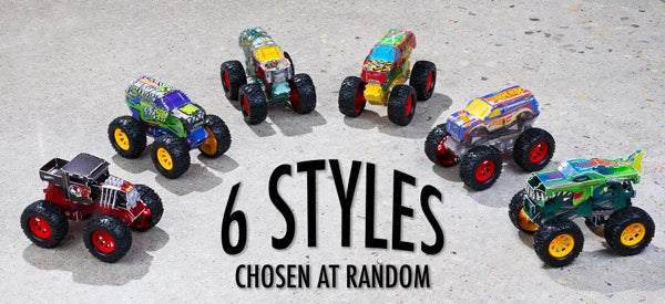 You will receive Race Ace, Mega Wrex, Bone Shaker, Demo Derby, Torque Terror, or Hissy Fit.