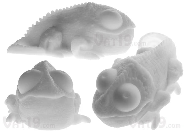 Huey the Color-Copying Chameleon Lamp seen from multiple angles.