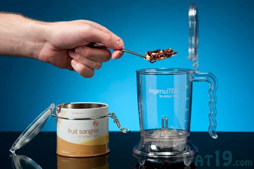 To begin, place any loose leaf tea of your choosing into the ingenuiTEA.