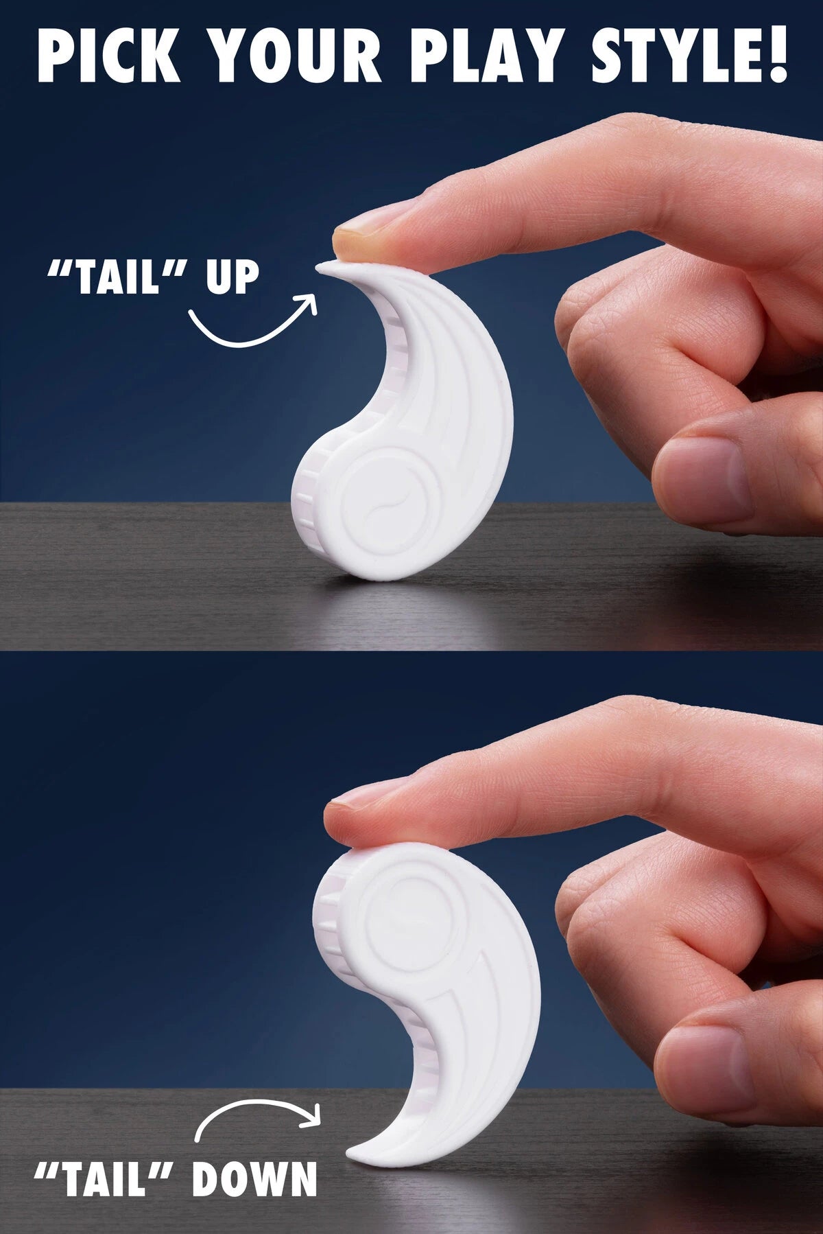 Will you have more flicking success with the "tail" on the top or on the bottom?