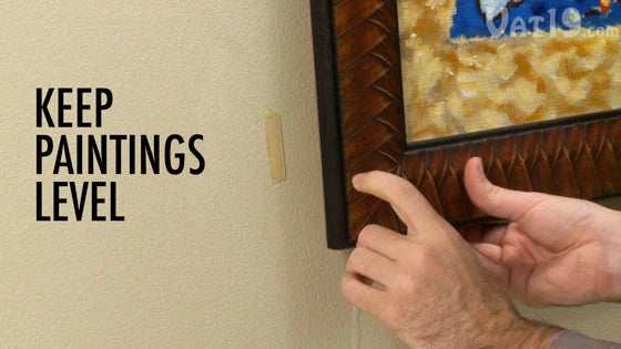 Keep your artwork and picture frames hanging true and straight with a small piece of Joe's Sticky Stuff™.