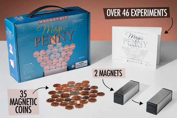 Includes 33 magnetized coins.