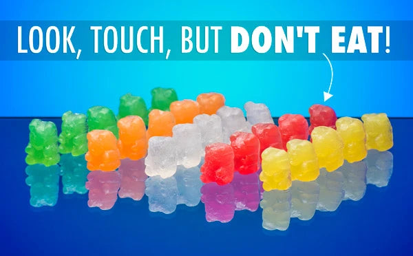 Your package of twenty-five Gummy Bear Soaps includes five each of the colors seen above.