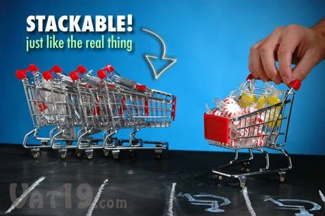 Mini Shopping Carts can be stacked for easy return to the office supply closet.