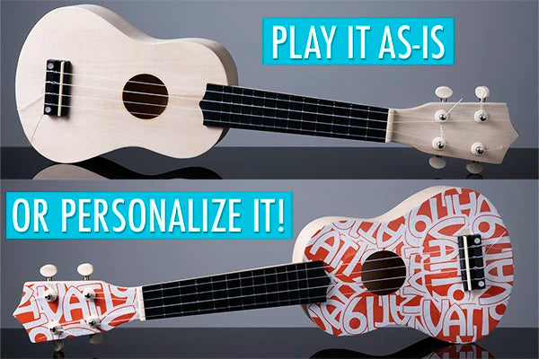 The Build Your Own Ukulele Kit allows you to design the type of Uke you want.