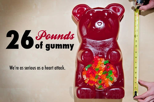 The Party Gummy Bear is a 26-pound (11.8 kg) candy confection.