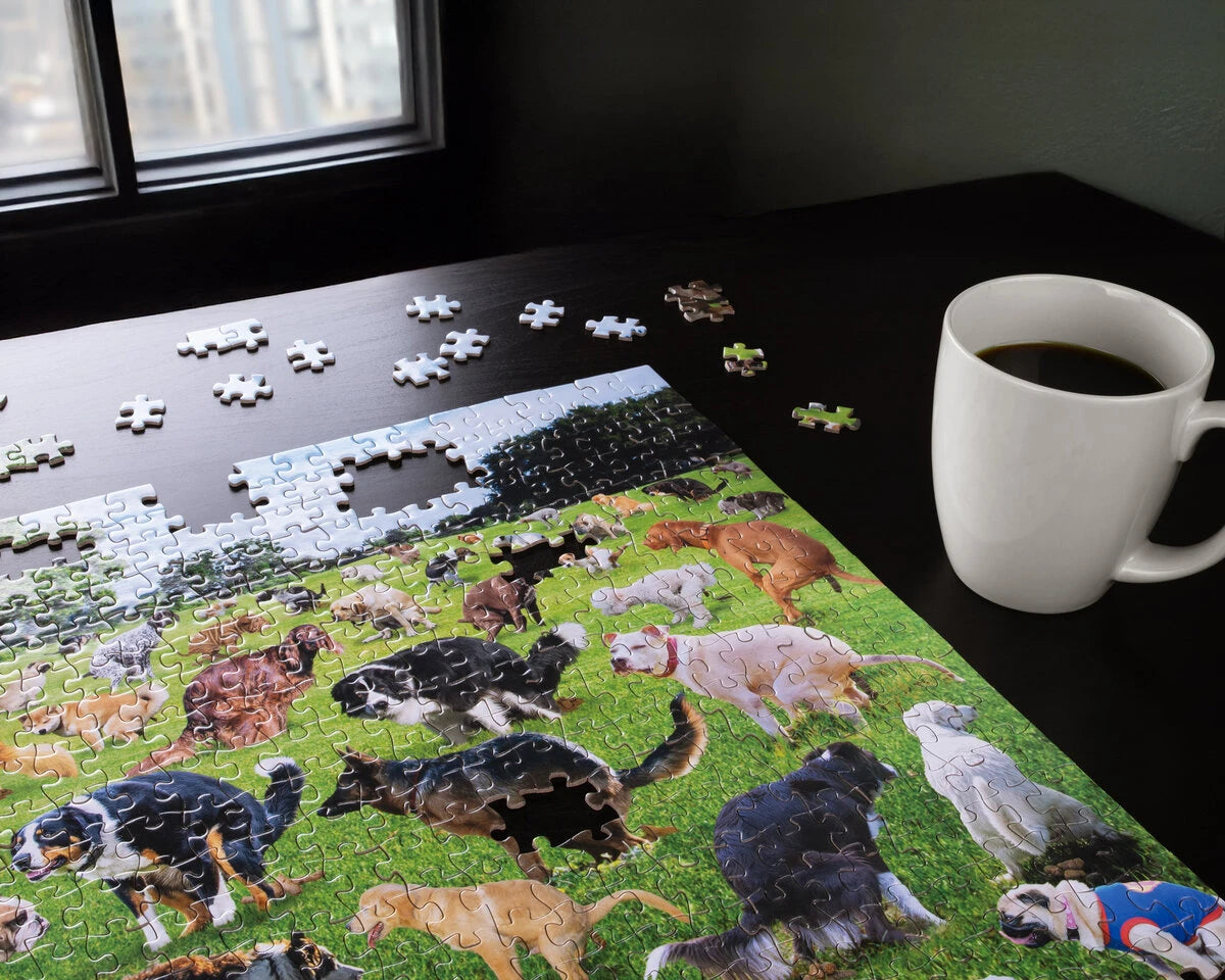 Though the picture is silly, the puzzle fabrication is top-notch, featuring sturdy, well-cut pieces with practically no puzzle dust.