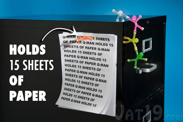 Q-Man is capable of holding up to 15 sheets of standard copy paper.