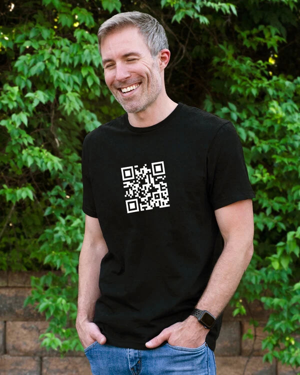 Scanning this shirt will take you to the video of the internet’s favorite joke!