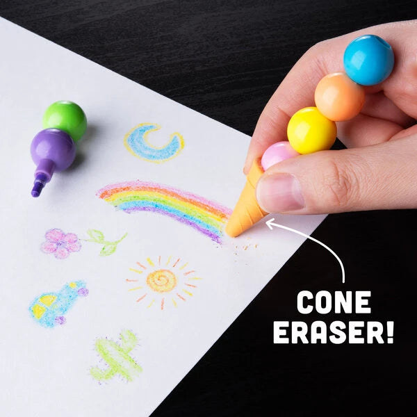 Draw with the scoops of ice cream and erase them with the cone!