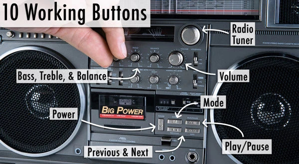 The retro styling is also functional! You've got button control over nearly everything!