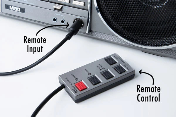 Use the included remote control when going full oldschool or if your Bluetooth device is in the next room.