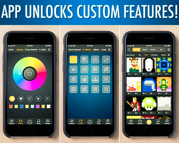 Customize using the free app for your phone or tablet (Android and iOS).