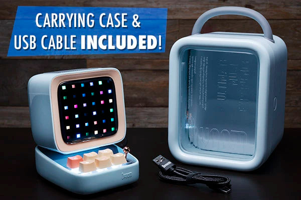The hard plastic carrying case protects your multimedia wonder.