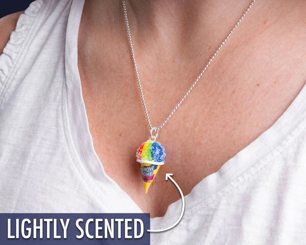 Fruit-scented necklace with a miniature snow cone replica pendant.