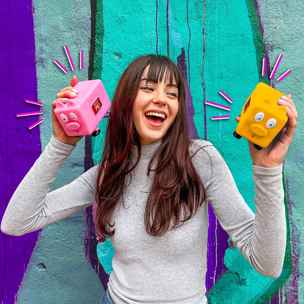 Shake those piggies to create a fun (and weird) groan!