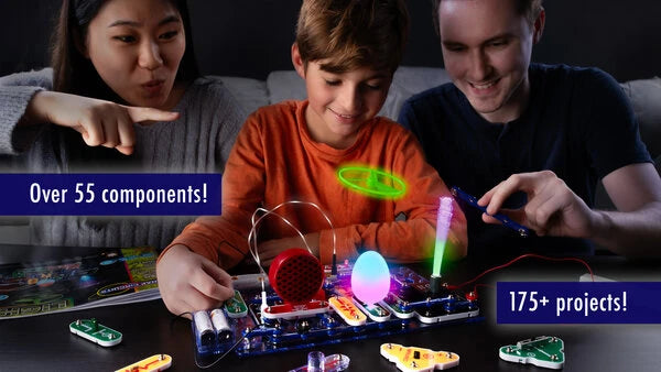 Explore the electric realms of light and sound with the Snap Circuits Light Kit!