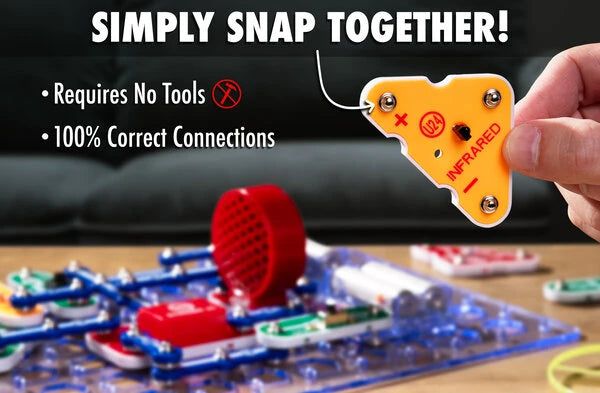 55+ snap-together parts require no tools and guarantee 100% correct connections.