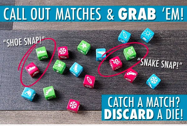 Roll Your Dice; Match & Grab; then eliminate your dice to win!