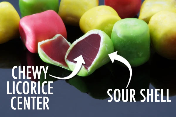The amazing flavor of red licorice surrounded by a pucker-inducing shell.