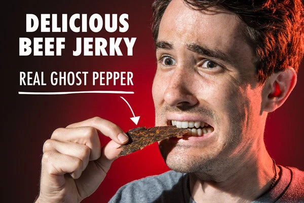 Delicious beef jerky & real ghost pepper