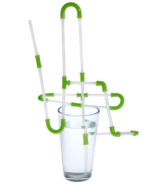 Strawz Connectible Drinking Straws-Lime beauty shot