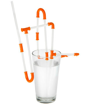 Strawz Connectible Drinking Straws-Orange beauty shot