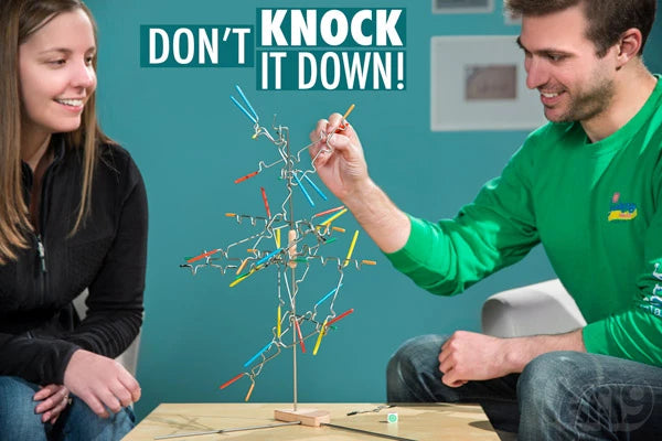 Be the first to use all your rods — without knocking over the tower — and you win!