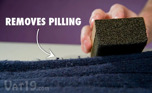 The Sweater Stone eliminates sweater pilling to restore that brand-new luster.
