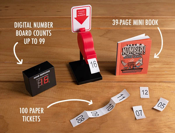 Read the mini book while you make them take a number and wait!