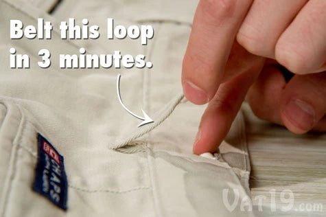 Use a small dab of Tear Mender to fix a broken belt loop. It'll be ready to wear in 3 minutes.