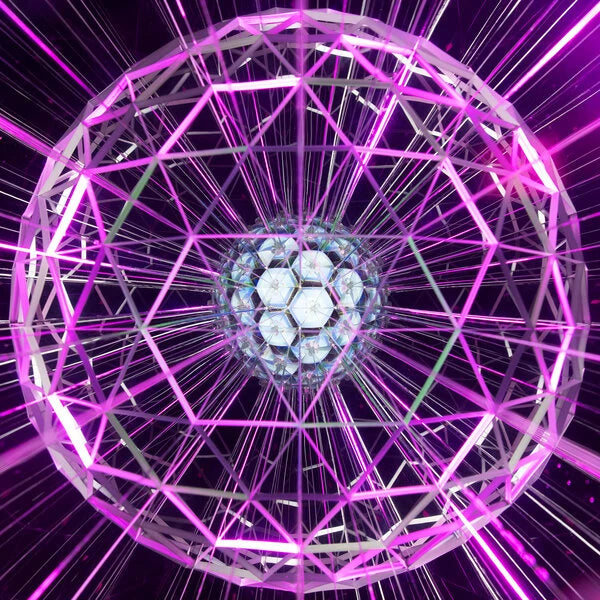 Whatever you point at The Original Kaleido-Sphere transforms into infinitely reflected images and patterns.